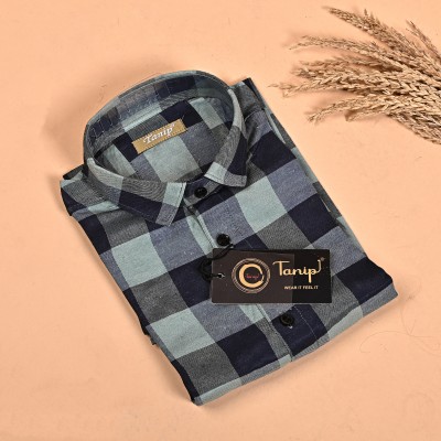 Dark Age Men Checkered Casual Green, Light Green, Dark Blue Shirt