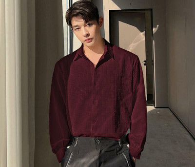 Ganesh Enterprise Men Checkered Casual Maroon Shirt