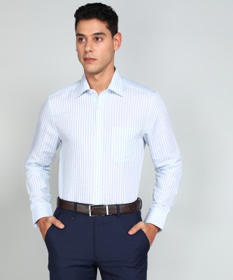 LOUIS PHILIPPE Men Striped Formal Blue Shirt