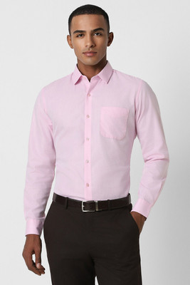 PETER ENGLAND Men Self Design Formal Pink Shirt