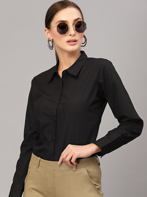 Style Quotient Women Solid Casual Black Shirt