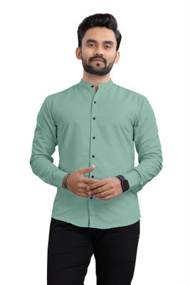 ravendra creation Men Solid Casual Green Shirt