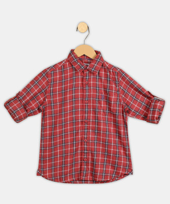 U.S. POLO ASSN. Boys Checkered Casual Red Shirt