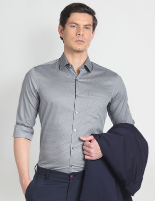 ARROW Men Printed Formal Grey Shirt