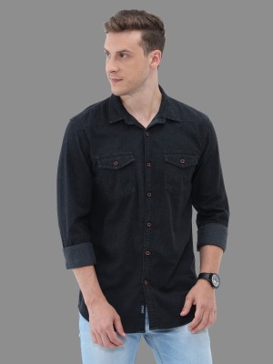 Carbonn Cloth Men Solid Casual Black Shirt