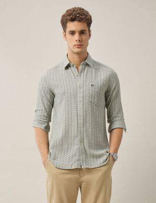 Arrow Sport Men Printed Casual Green Shirt
