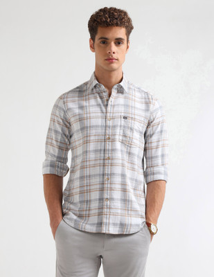Arrow Sport Men Checkered Casual Grey Shirt