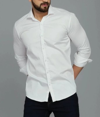 Adi fashion Men Solid Casual White Shirt