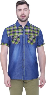 KUONS AVENUE Men Solid Casual Green, Blue Shirt