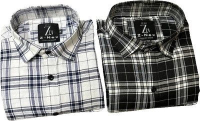 Z-NEX Men Checkered Casual Multicolor Shirt(Pack of 2)