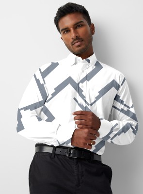 TRISHULFASHIONS Men Printed Casual White Shirt