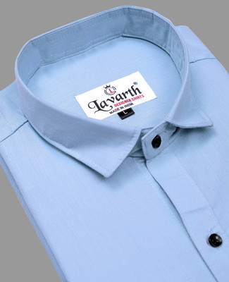 Stellalifestyle Men Solid Casual Light Blue Shirt