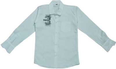 THE TINGGE Boys Printed Casual White Shirt