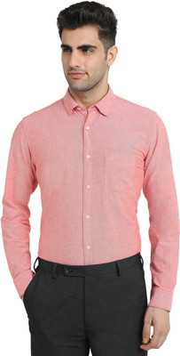 Raymond Men Self Design Casual Pink Shirt