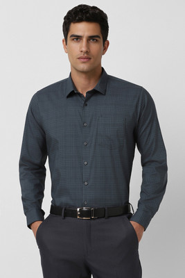 VAN HEUSEN Men Printed Formal Dark Blue Shirt