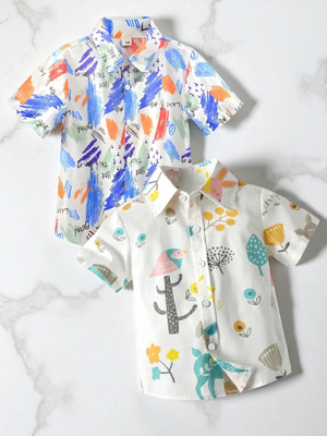 RAVYA TRENDZ Boys Printed Casual Multicolor Shirt