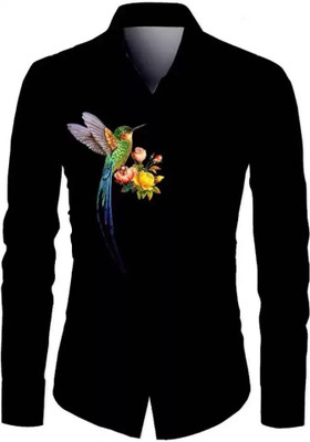 AviraEnterprise Men Printed Casual Black Shirt