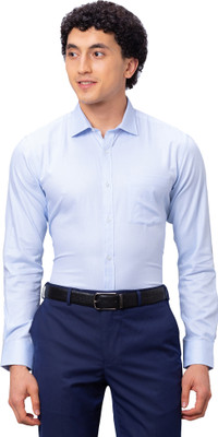 PARK AVENUE Men Self Design Formal Light Blue Shirt