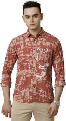 VOI JEANS Men Printed Casual Brown Shirt