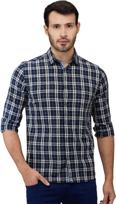 PARX Men Checkered Casual Blue Shirt