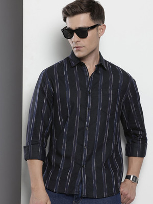 The Indian Garage Co. Men Striped Casual Purple Shirt