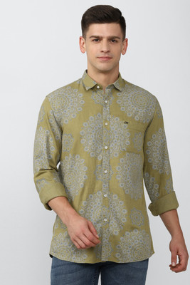 PETER ENGLAND Men Printed Casual Green Shirt