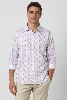 VAN HEUSEN Men Printed Casual White, Pink Shirt