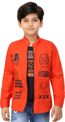 FOREVER YOUNG Boys Printed Casual Orange Shirt