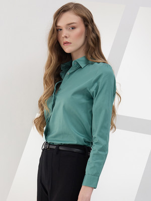METRONAUT Women Solid Formal Green Shirt