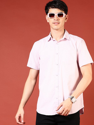 V-MART Men Printed Casual Pink Shirt