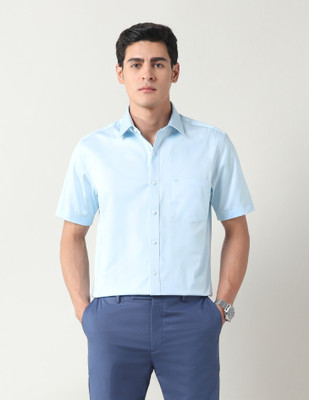 ARROW Men Solid Formal Blue Shirt