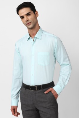 VAN HEUSEN Men Self Design Formal Light Blue Shirt