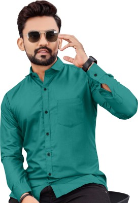 Khushi Creation Men Solid Casual Light Green Shirt