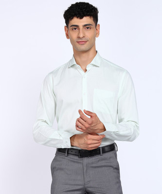 PETER ENGLAND Men Self Design Formal Light Green Shirt