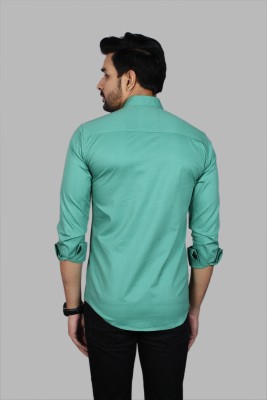 Liza Martin Men Solid Casual Light Green Shirt