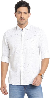 TURTLE Men Printed Casual White, Light Blue Shirt