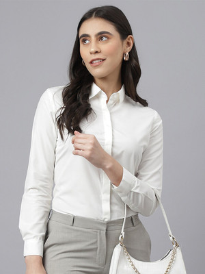 ZAINAB CREATIONS Women Solid Formal Cream Shirt