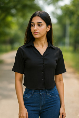 VEEROLI Women Solid Casual White Shirt