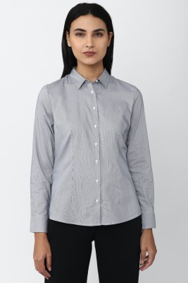 VAN HEUSEN Women Self Design Casual Grey Shirt