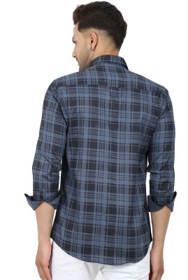 Liza Martin Men Checkered Casual Black Shirt