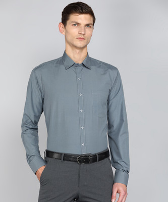 Appel Touch Men Solid Formal Blue Shirt