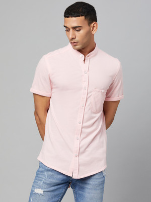 Club York Men Solid Casual Pink Shirt