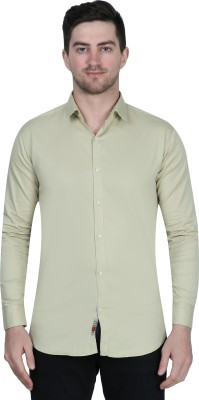 Platinum Fashion Men Solid Casual Green Shirt