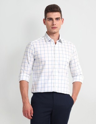 ARROW Men Checkered Formal Blue, White Shirt