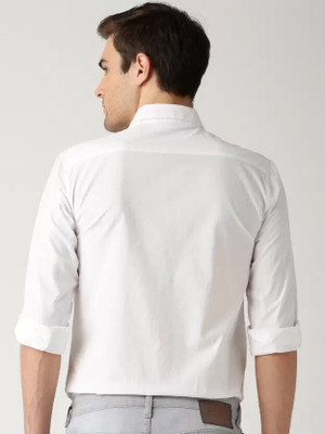 HouseOfCommon Men Solid Casual White Shirt