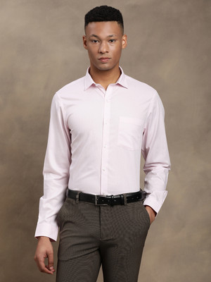 TURTLE Men Solid Formal Pink Shirt