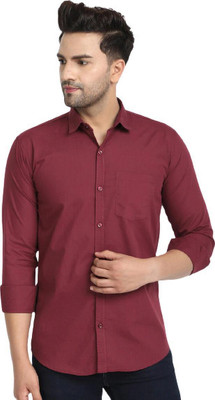 CHEAPSHIRTS Men Solid Casual Maroon Shirt