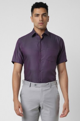 VAN HEUSEN Men Self Design Party Purple Shirt