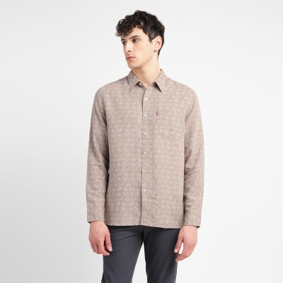 LEVI'S Men Printed Casual Beige Shirt