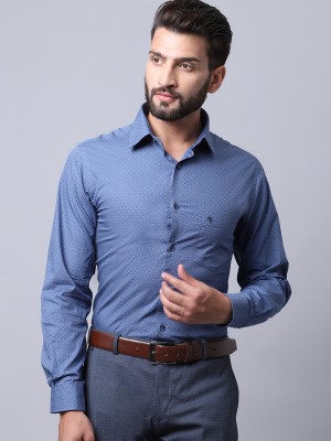 CANTABIL Men Printed Formal Dark Blue Shirt